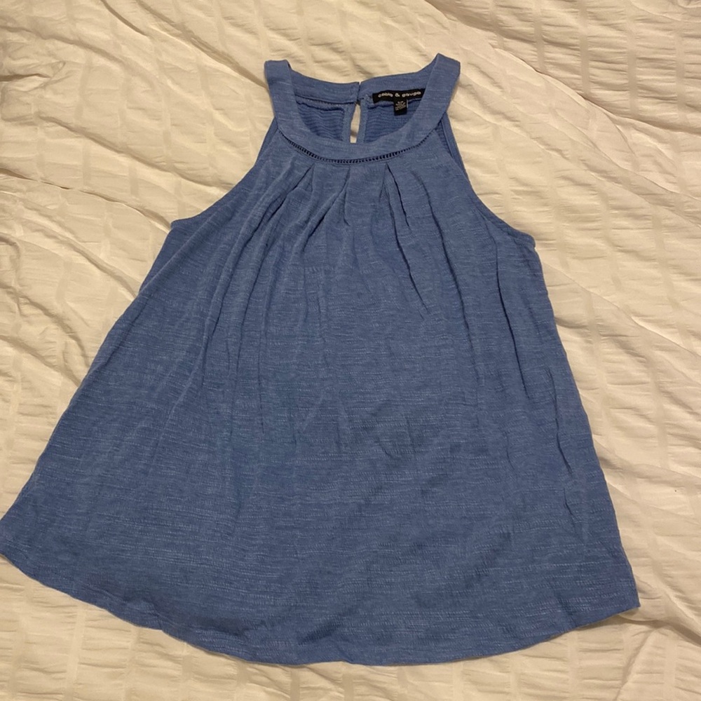 Blue flowy tank top